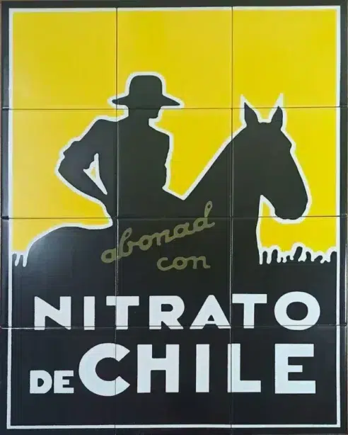 Reproducci&oacute;n cer&aacute;mica sobre azulejos del famoso mural de Nitrato de Chile en tama&ntilde;o de 45x60 cms.